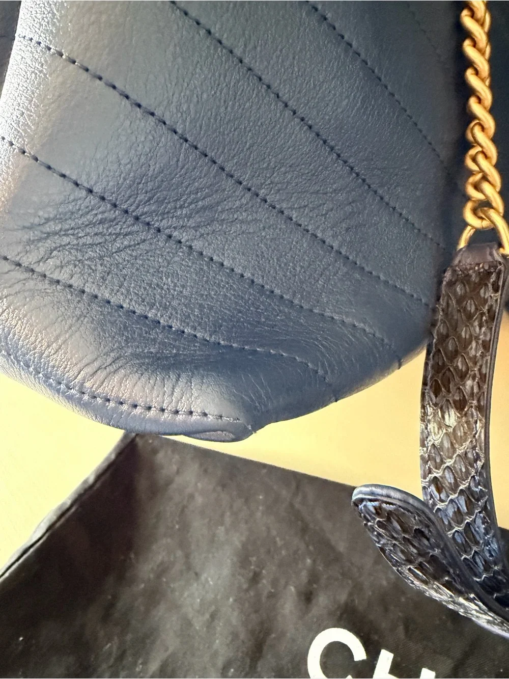 Chanel Chevron Python Chic Small Shopping Tote | 2018 Series